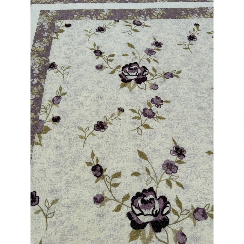 Better Homes & Gardens Purple Blossom Quilt & Sham Set Floral Rose Full/Queen